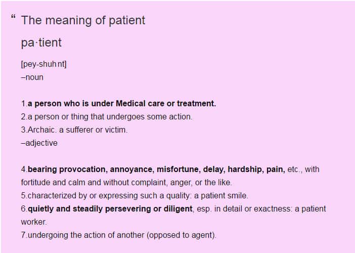 what is the meaning of patient what is the meaning of patient